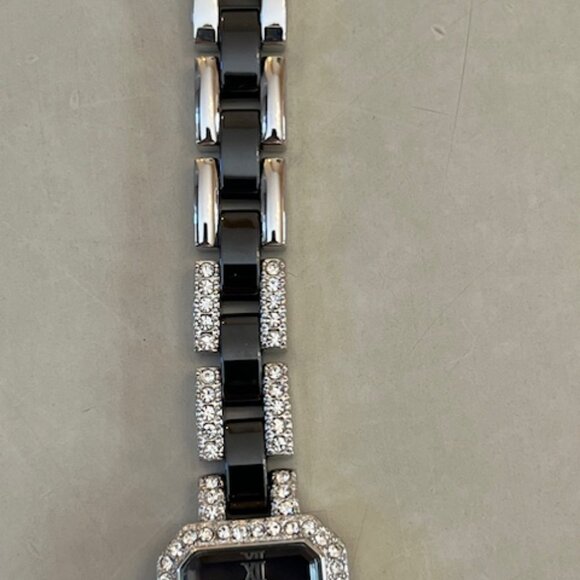 ISAAC MIZRAHI LIVE | Women's Black Ceramic and Crystal Bracelet Watch-NEW w/Box - Picture 6 of 13